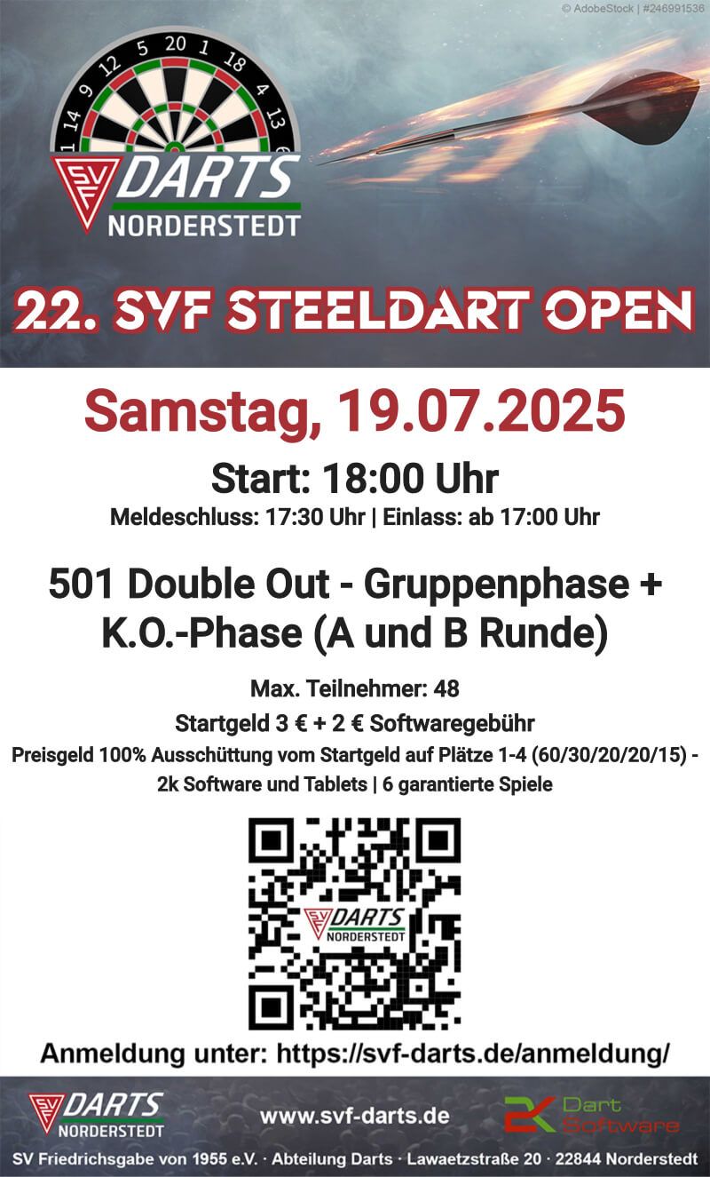 22. SVF Steeldart Open Turnier