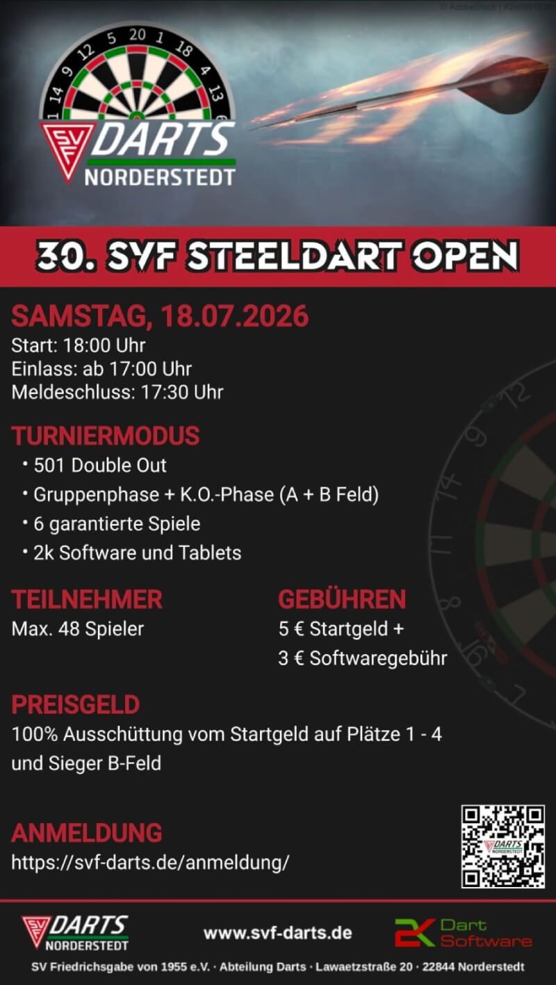 30. SVF Darts Steeldart Open